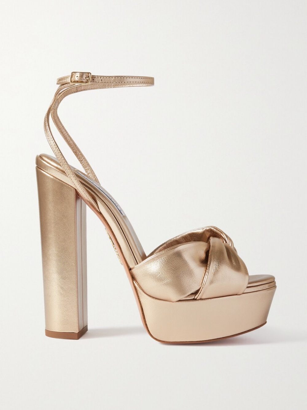 New Aquazzura Olie Plateau 140 Knotted Platform Heels - Picture 2 of 13